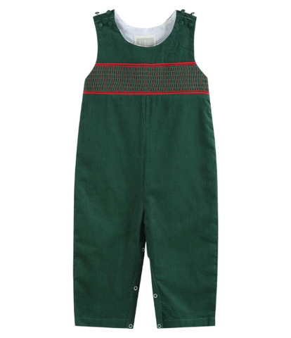 Mistletoe Smocked Overalls