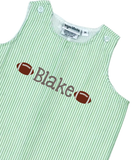 Boys Green Seersucker Romper, 12M