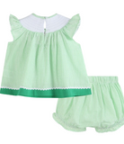 Watermelon Smocked Seersucker Dress & Bloomers