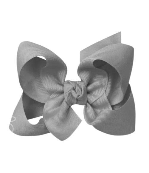 Grey Grosgrain Bow