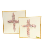 Hand Painted Crystal Cross Canvas Art