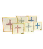 Hand Painted Crystal Cross Canvas Art