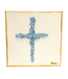 Hand Painted Crystal Cross Canvas Art