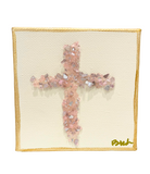 Hand Painted Crystal Cross Canvas Art