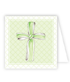 Handpainted Green Ribbon Cross Enclosure Card