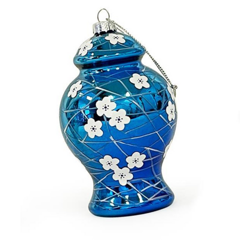 Hand Painted Blue & White Ornament