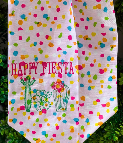 Happy Fiesta Embroidered Wreath Sash