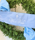 He Has Risen Rippled Velvet Banner