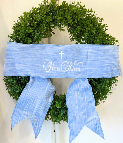 He Has Risen Rippled Velvet Banner