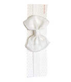 Headband Bow - White Sparkle