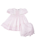 Honeycomb Smocked Ruffle Dress, NB-9M