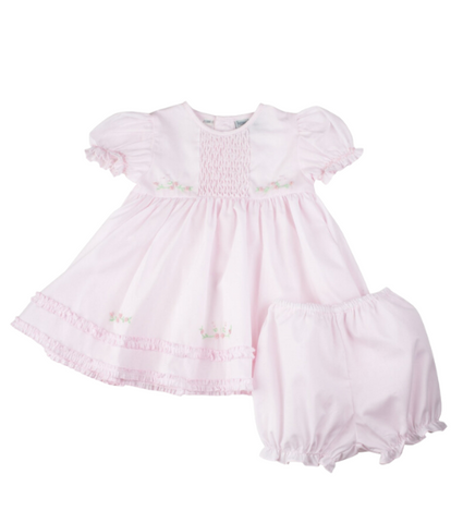 Honeycomb Smocked Ruffle Dress, NB-9M