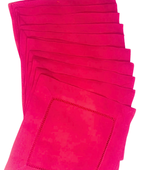 Colored Linen Cocktail Napkins, Set of 4
