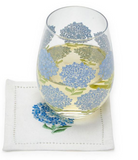 Hydrangea Hemstitch Cocktail Napkins