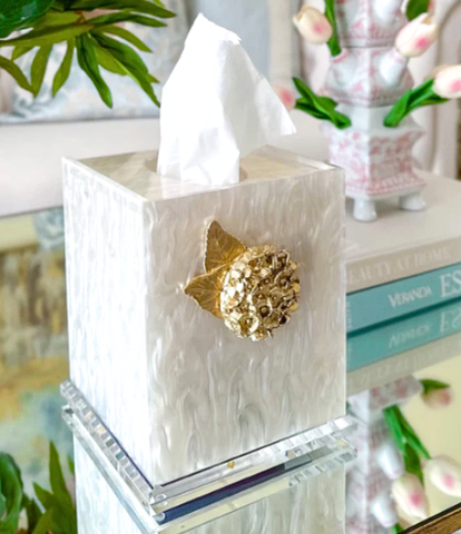 Hydrangea Acrylic Tissue Box