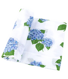 Hydrangeas Organic Burp Cloth, Bib & Swaddle