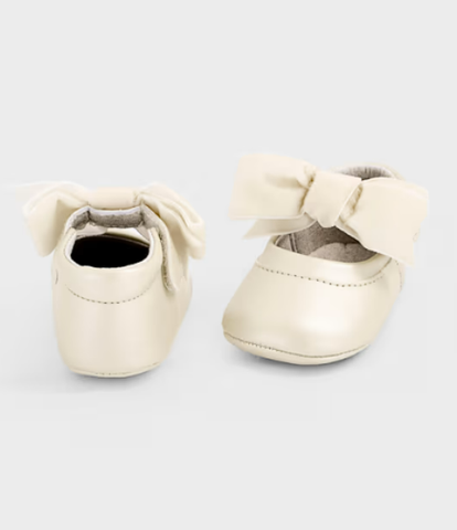Ivory Velvet Bow Mary Janes