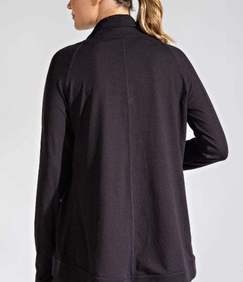 Asymmetric Jacket with Cowl Neck - Multiple Colors