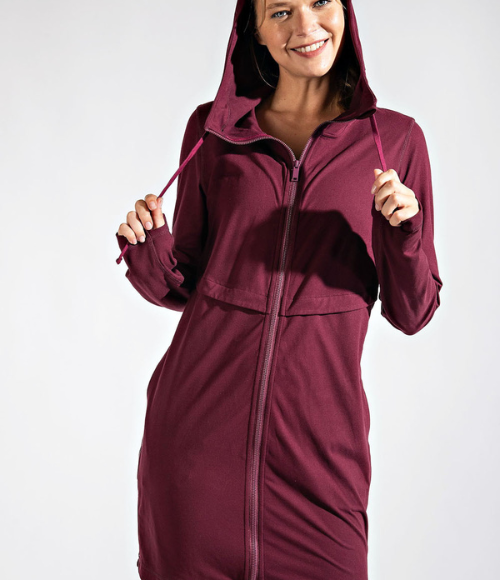 Long Hooded Active Jacket - Multiple Colors