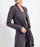 Plus Size Long Sleeve Cardigan with Side Slits - Multiple Colors