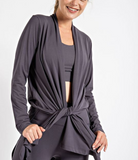 Plus Size Long Sleeve Cardigan with Side Slits - Multiple Colors