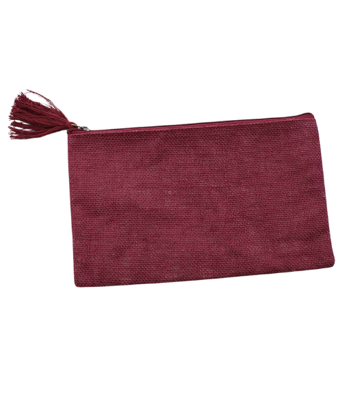 Jute Zipper Pouch - multiple colors