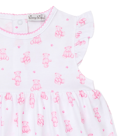 Kissy Pink Teddy Bears Skirted Dress