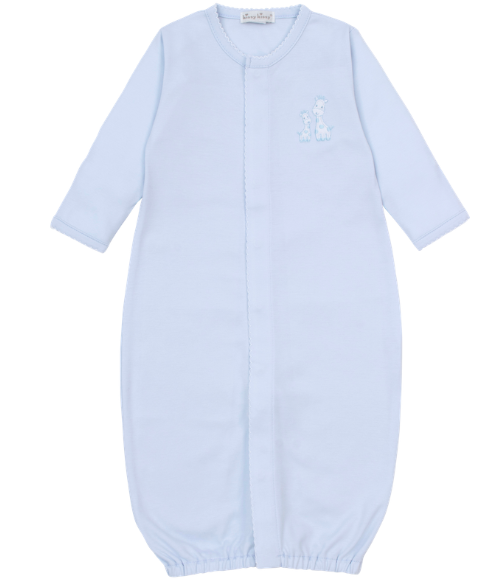Kissy Giraffe Laughs Blue Converter Gown Set