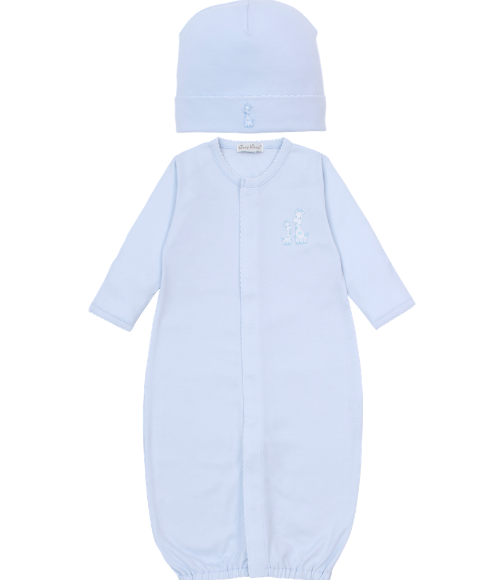 Kissy Giraffe Laughs Blue Converter Gown Set