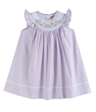 Light Purple Bunnies Smocked Bishop Dress