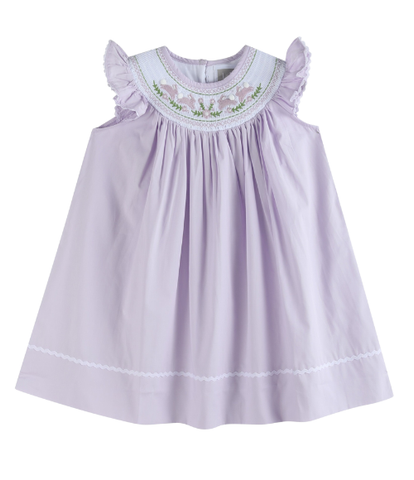 Fully Smocked Dress with French Lace - Mint