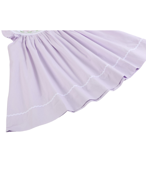 Light Purple Bunnies Smocked Bishop Dress