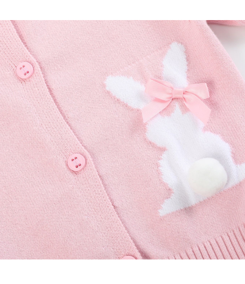 Pink Knit Easter Bunny Cardigan, 2T