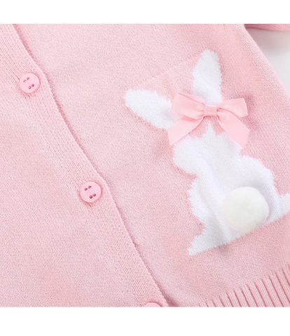 Pink Knit Easter Bunny Cardigan