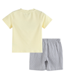 Smocked Tractor Shorts Set