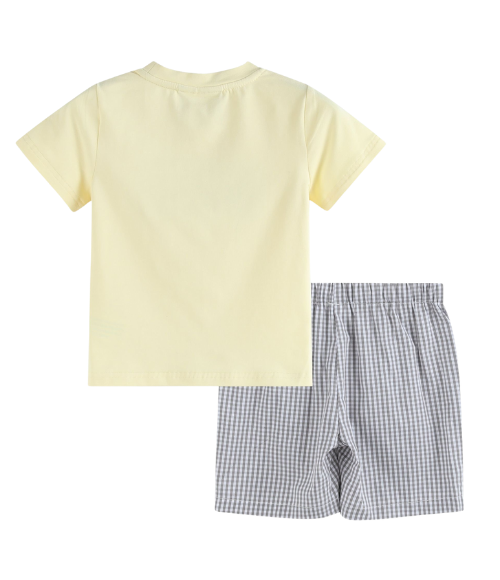 Smocked Tractor Shorts Set