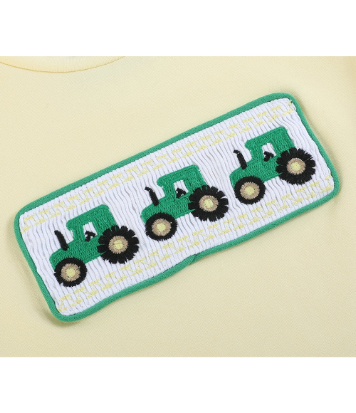 Smocked Tractor Shorts Set