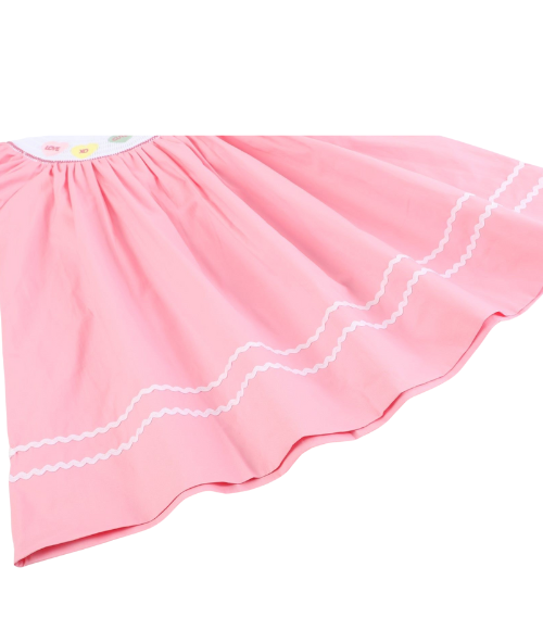 Pink Candy Heart Smocked Bishop Dress