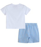 Bunny Family Smocked Tee and Blue Gingham Shorts Set