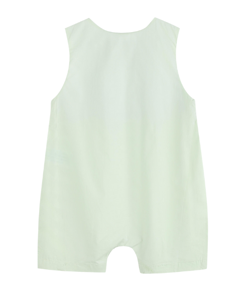 Honeydew Green Bunny Smocked Shortalls