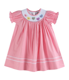 Pink Candy Heart Smocked Bishop Dress