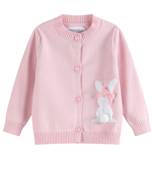 Pink Knit Easter Bunny Cardigan