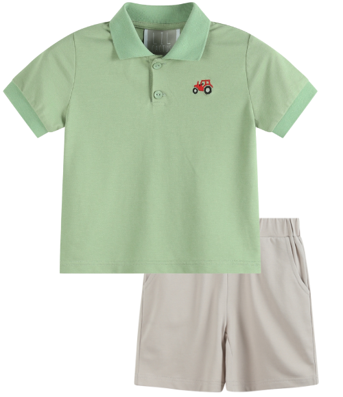 Tractor Polo Short Set