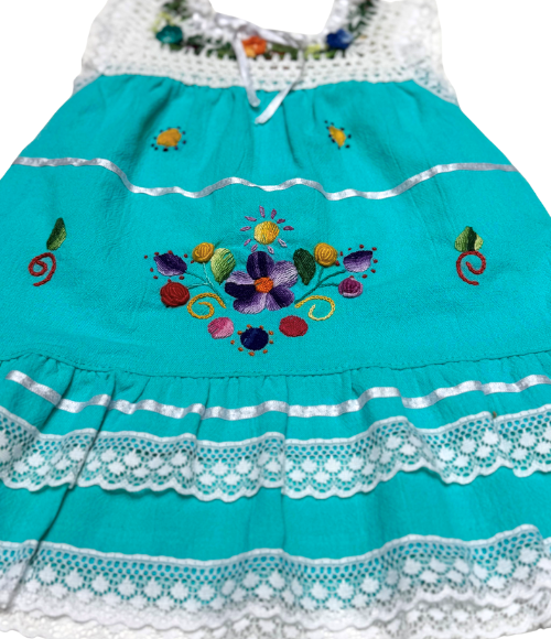 Lace Edge Fiesta Dress-Multiple Colors