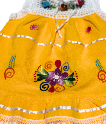 Yellow Lace Edge Fiesta Dress, 12-18M