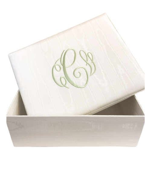 Large Bridal Keepsake Box in Elegant Moiré