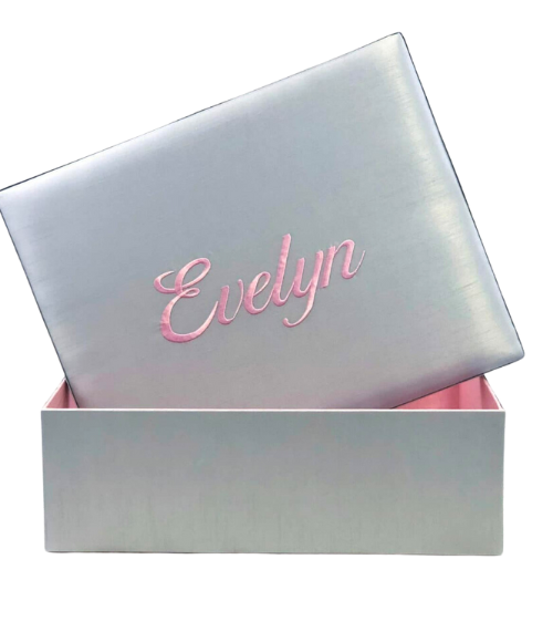 Large Baby Keepsake Box in the Baby Shantung