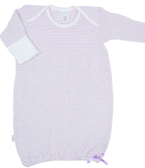 Paty Knit Baby Gown with Picot Trim