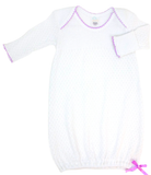 Paty Knit Baby Gown with Picot Trim