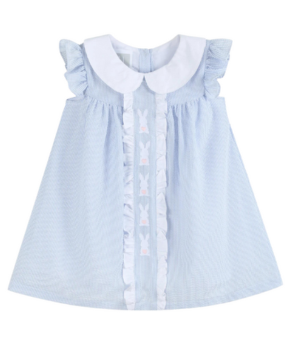 Light Blue Bunny Ruffle Yoke Dress